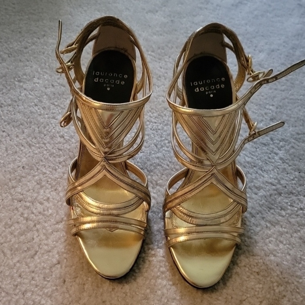 Laurence Dacade Gold Strappy Women's Heels